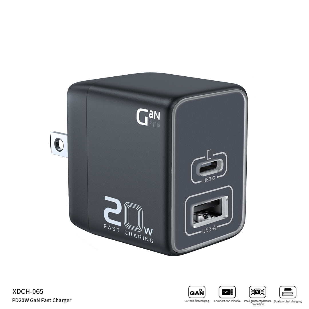 XUNDD XDCH-065 20W Fast Charging Block Type-C+USB-A GaN Power Adapter XUNDD XDCH-065 20W Fast Charging Block Type-C+USB-A GaN Power Adapter